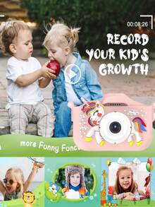 Kids Camera Toys For 3-8 Year Old Girls Boys,Children Digital Video Camcorder Camera With Cartoon Soft Cover, Best Chritmas, Thanksgiving, Birthday Festival Gift For Kids - 32G SD Card, Card Reader Included, Kids Toys - 粉色 - 查看 8