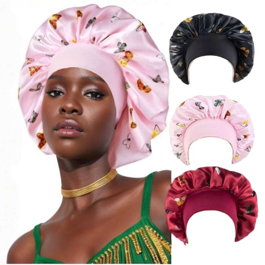 1/4 piezas Diademas elásticas anchas multicolor para mujeres con gorros de dormir estampados, gorros quimioterapia, sombreros para el cuidado del cabello para uso diario