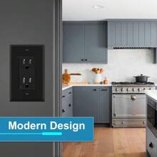 5/10 件壁挂面板灯开关盖，款式多样，纯色，黑色，壁挂面板灯开关插座盖，坚固耐用 - 黑色 - 查看 7