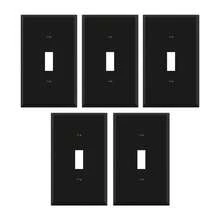 5/10 件壁挂面板灯开关盖，款式多样，纯色，黑色，壁挂面板灯开关插座盖，坚固耐用 - 黑色 - 查看 19