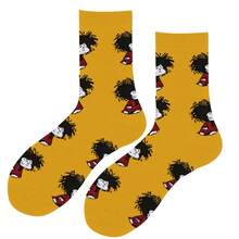 1 Đôi tất họa tiết Mafalda cổ điển chất lượng cao dành cho nữ, tất hoạt hình thường ngày thiết kế chân dung dành cho nữ, mọi mùa - Nhiều màu - Xem 2