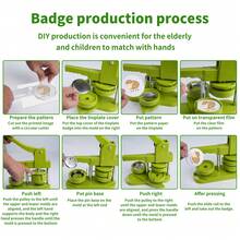 DIY Button Machine Set: 32mm Badge Press With 100 Button Parts And Cutter For Creative Projects - Green - View 3