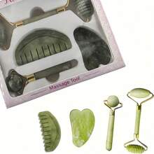 4-In-1 Jade Comb Add Natural Jade Roller Massager For Face Roller Gua Sha Jade Stone Face Massager Anti-Wrinkle Lift Facial Beauty Skin Care Tools,Beauty,Skin Care Products,Spa,Self Care,Skin Care Tools,Face Care,Esthetician Supplies,Massage,Face Massage Tool,Face Roller - Green - View 15