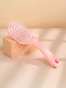 4件/2件/1件女孩发梳套装，蓬松按摩猪鬃大弯梳，镂空圆梳，马卡龙色系，必备发梳，美发造型工具，护发及沙龙配件，适合美容旅行及美发沙龙使用 - 彩色 - 查看 11