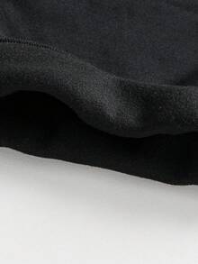 Tween Boy Slogan & Landscape Print Crew Neck Sweatshirt And Sweatpants Casual Outfit - Black - View 4