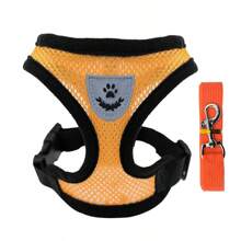 1pc Pet Chest Strap Harness & Leash Set,Pet Chest Harness With A Leash, Pet Cat & Dog Leash With Anti Escape Adjustable Chest And Back Strap,Suitable For All Seasons - Breathable Mesh Dog And Cat Chest Harness,Reflective Pet Leash Vest Harness, Dog Cat Mesh Breathable Vest Type Anti-Slip Walking Lead Rope Outdoor Travel