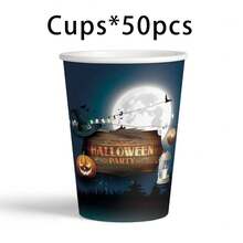 60 件套主题一次性派对用品，包括纸杯、9 英寸/7 英寸纸盘、甜点盘。250 毫升饮料杯促销 - 彩色 - 查看 14