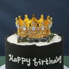 1pc/3pcs Beautiful Crystal 8*4.5CM Crown Cake Decoration Crown Cake Topper For Birthday Party Cake Decorations, Wedding And Birthday Supplies, Home And Party Decorations - Multicolor - View 2
