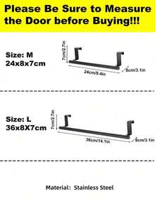 1pc Stainless Steel Towel Rod, Bathroom Door Hanging Towel Rack, Bathroom Accessories, Punch-Free Cabinet Door Hanging Rag Hanger, Cabinet Door Back Towel Single Rod