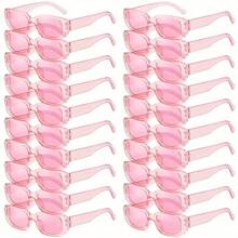 20 件复古方形眼镜，经典方形镜框，男女皆宜，尽显奢华，适合新娘送礼会、婚礼、圣诞节、新年、情人节、单身派对、摇滚主题派对礼物（男女通用）、情人节装饰、婚礼宾客回礼、伴娘礼物、毕业装饰 - 彩色 - 查看 3