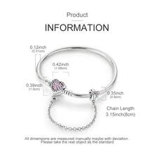Silver-Plated Bracelet, Vintage Pattern, Heart-Shaped Pendant, Inlaid Pink Zirconia, Snake-Shaped Clasp, Elegant Style Bracelet, Women's Jewelry Gift, Valentine's Day Gift