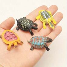 4pcs Turtle Model, Colorful Mini Turtle Ornaments, Decorative Props, Garden Ornaments - Multicolor - View 8