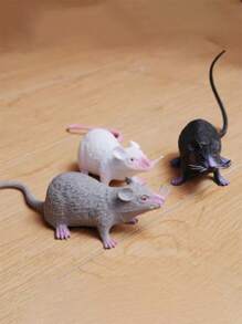 猫玩具 软橡胶老鼠 猫玩具 逼真老鼠 恶作剧玩具 万圣节仿真老鼠 装饰道具 互动猫玩具 动物玩具 玩耍和恶作剧 宠物老鼠咀嚼玩具：大号和小号可选，适合小型动物