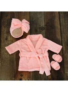 Neugeborenen Fotografie Requisiten Bademantel Outfits Pantoffeln Schal Baby Fotoshooting Requisiten Bademantel Foto Accessoires für Säuglinge Jungen Mädchen Baby Dusche Ostern Geschenke Dinge für Mädchen/Jungen
