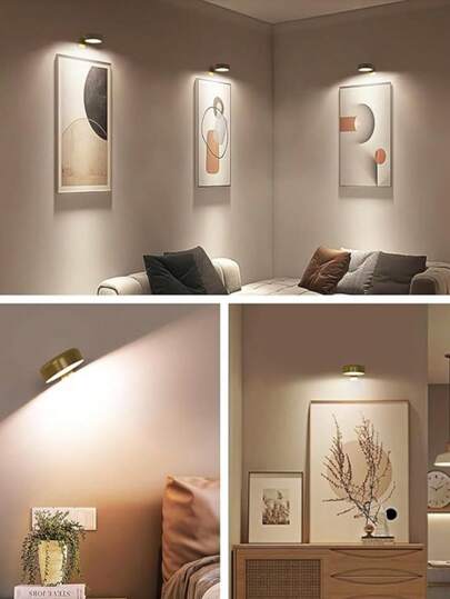 1/3/ Wireless Metal Art Battery Powered LED Picture Lights, Magnetic Lamp, Fairy Lamps, Led Night Light, Lighting, Book Lights Room Adjustable Temperature, Timer, Remote Press Control Perfect Gallery, Stairs, Corridors view 3