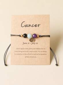 Zodiac Bracelet Women Men Crystal Stone Beaded Bangles Handmade Weave Braid Gift Ideas Aries Taurus Gemini Cancer Leo Virgo Libra Scorpio Sagittarius Capricorn Aquarius Pisces For Brother Sister