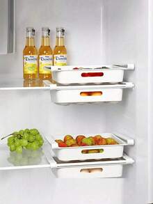 2pcs 12-Compartment Kitchen Hanging Storage Box, Refrigerator Egg And Fruit Storage Box Drawer-Type Food Preservation Box Kitchen Accessories Refrigerator Storage Rack - White - View 7