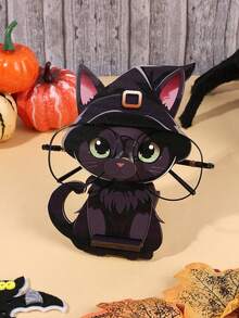 1pc Creative Wooden Sunglasses Storage Rack, Cute Cat Flower Eyeglass Display Stand, Detachable Animal Design Eyeglass Organizer Stand, Dressing Table Bedside Table Glasses Holder For Halloween Christmas., Fall Decor - Multicolor - View 2