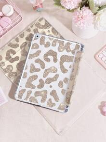 Dark Pink Glitter Leopard IPad Case Compatible With Apple IPad Air 11 (2025 M2) / IPad 11th Gen 11" (A16 2025) / IPad 10th Gen 10.9" - Cute Protective Cover With Pencil Holder, Trifold Stand, Auto Sleep/Wake, Lightweight Shockproof - Pastel Colors For Girls & Creatives - Multicolor - View 2