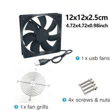 Ventilador de refrigeración de 120x120x25mm con alimentación USB de 5V para receptor, DVR, caja de TV, router