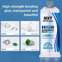 1 件/2 件工业级重型焊接铸造胶，修复受损金属、电气设备和机械，耐热、防水、不导电、透明色，适用于工艺品修复、木工、陶瓷、金属、亚克力 - 透明 - 查看 5