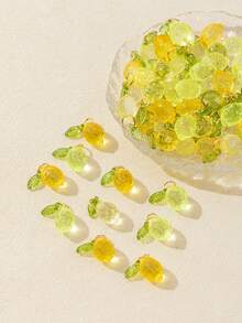 10-50pcs 3D Lemon Resin Jewelry DIY Pendant Accessories - Mixed Transparent Yellow - View 20