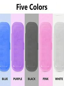 Electric Toothbrush Storage Box, Travel Electric Toothbrush Storage Box, Solid Color Electric Toothbrush Storage Box, Portable Universal Electric Toothbrush Storage Box, Translucent Toothbrush Travel Box, Toothbrush Head Plastic Dustproof Cover, Portable Travel Container Simple Toothpaste Storage Box, Back To School, Back To School Supplies. - Multicolor - View 6