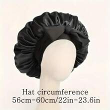 1 pieza Gorro de satén lujoso y sedoso con cordón ajustable - Gorro protector de cabello ligero para comodidad durante toda la noche, cuidado del cabello y ducha - Ideal para mujeres y hombres, decoración del baño del hogar, decoración de otoño, regreso a la escuela