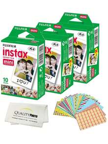 Fujifilm Mini Instant Film For Fujifilm Mini 8, 9 11 Cameras Bundled With Custom Frame Stickers And Quality Photo Microfiber Cloth (50 Films) - 50 Sheets - 查看 1