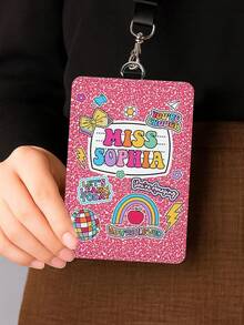 1 pieza Portaidentificación de cuero personalizado para maestros, regalo para maestros, regalo de aprecio a maestros, regalo de regreso a clases, portaidentificación personalizado con tema de útiles escolares, regalo de útiles escolares para maestros, impresión gráfica, suministros de regalo de Navidad, regalo de la semana de aprecio a maestros - Multicolor - Ver 10