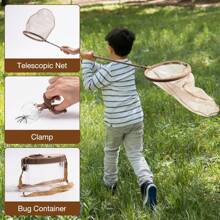 Robotime Set de explorador y atrapainsectos Robud para niños: set de aventura al aire libre con red para mariposas, lupa y libro de insectos. Equipo educativo de acampada para niños y niñas de 3 a 12 años.