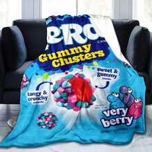 Casual  Soft & Comfortable Cartoon Candy Flannel Blanket - Perfect Gift For Family And Friends, Suitable For Napping, Sofa, Camping And Travel - All Seasons, Low Allergy Blanket, Throw Blanket, Autumn Blanket, Fleece, Blanket And Leisure Blanket, Fluf - 彩色 - 查看 4