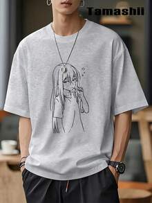 1 Piece "Samurai Destiny" Men's T-Shirt-Casual T-Shirt, Loose Fit, Knit Fabric, 200g/M2-Summer Weekend Casual