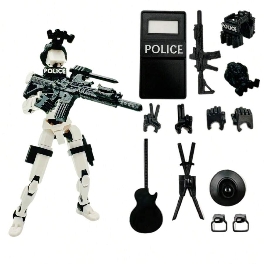 13 piezas de figuras de juguete articuladas impresas en 3D, conjunto de uniformes versátiles, modelo de ensamblaje de muñeca de alivio del estrés - Multicolor - Ver 1
