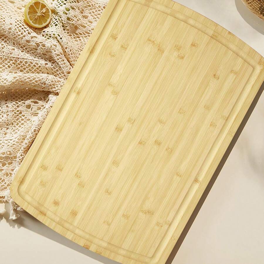 mteryoing Tabla de cortar de bambú extra grande de 30x20 pulgadas, cubierta para estufa de gas, tabla de cortar con ranuras profundas para el jugo, reversible y fácil de limpiar para el hogar y restaurantes - 30" de largo x 20" de ancho - Ver 1