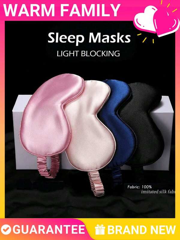 1 pièce Masque de sommeil en satin de style soie, masque de voyage opaque et élastique pour la sieste, masque de sommeil de couleur unie pour les soins quotidiens des yeux. Convient aux hommes et aux femmes, excellent cadeau pour la famille, les amis et les partenaires. Idéal pour la relaxation, les voyages, l'insomnie et les déplacements professionnels.