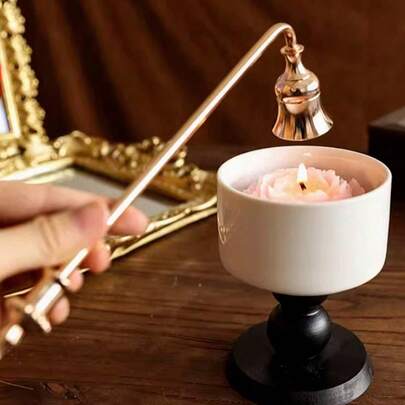 1 件烛台蜡烛灭火器蜡烛鼻塞，金色蜡烛鼻塞，黑色蜡烛灭火器，房间装饰