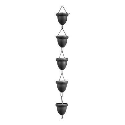 Rain Chains, 3.3FT(100CM) Length Rain Catcher Garden Ornament, Acorn Rain Chain 6 Cups, Rain Chain Gutter, Rain Chains For Gutters, Rain Chain Cups To Replace Gutter Downspout,Divert Water
