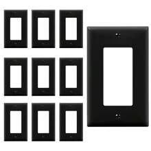 5/10 件壁挂面板灯开关盖，款式多样，纯色，黑色，壁挂面板灯开关插座盖，坚固耐用 - 黑色 - 查看 22