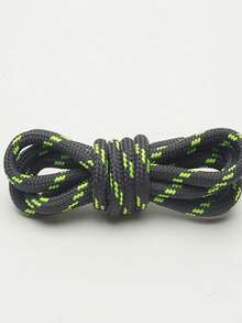 120cm Dual-Color Diagonal Striped Round Shoelaces, Suitable For Outdoor, Travel, Hiking Shoes, Boots, Chunky Sneakers
