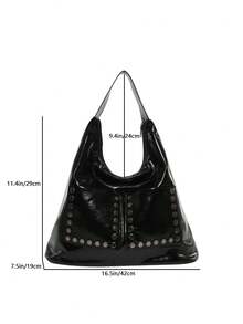 Dedoo 女包2025新款纯色大容量百搭小众腋下包女韩版时尚简约大容量机车包学生旅行背包可单肩（多功能用） - 黑色 - 查看 8