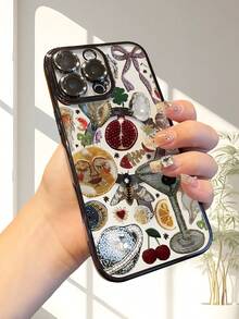 Diamond Planet Letter Child Phone Case For IPhone 15 Series / 15 / 15 Pro / 15 Pro Max / 14 / 14 Pro / 13 / 13 Pro – Cute Spooky Design With Bat & Moon, TPU Soft Shell With Electroplating Lens Protection, MagSafe Wireless Charging, Anti-Scratch Case For Girls & Teens - 黑色 - 查看 6