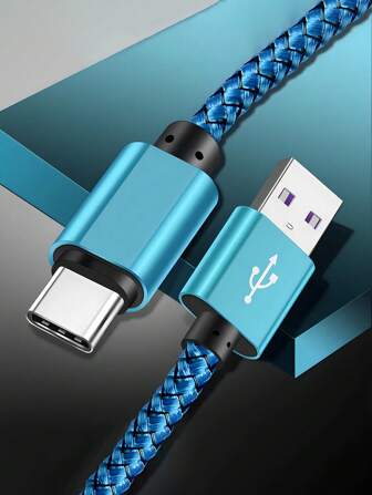 USB C 快速充电线 1 包 [3.3 英尺/6.6 英尺/10 英尺] USB A 至 C 尼龙编织充电线，兼容三星 Galaxy S25 S24 S23 S22 S21 S10、Note 20 10 9 A51 G8 G7、Pixel、One Plus 更多 USB C 端口手机快速充电线