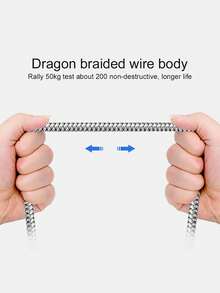 1pc USB-C Fast Charging Cable [3.3ft/6.6ft/10ft] USB-A To C Nylon Braided Charging Cord, Compatible With Samsung Galaxy S25 S24 S23 S22 S21 S10, Note 20 10 9 A51 G8 G7, Pixel, And Other USB-C Devices - Silver - View 4