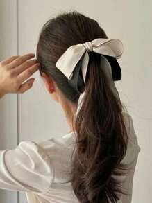 1个女士黑色多层蝴蝶结缎面发夹，优雅马尾辫发饰，适合日常、约会、外出、晚宴等场合，蝴蝶结发夹，可爱发饰 - 彩色 - 查看 20