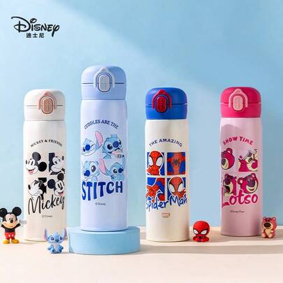 Disney 316 Stainless Steel Large Capacity Water Bottle, Convenient Direct Drinking Cup, Portable Back To School Season