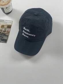 1pc Letter Embroidered Quick-Dry Flat Brim Baseball Cap, Water-Resistant Flat Brim Letter Embroidered Ins Baseball Hat For Men And Women, Sun Protection Skater Hippie Chicks Style - Baseball Cap - View 13