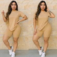 Women Two-Piece Outfits - Camel - View 3