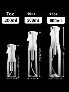 1pc Continuous Fine Mist Spray Bottle: Leak-Proof, Nozzle For Perfect Even Spraying. For Hairstyling Taming Frizz, Skin Care Misting, Plant Watering, Cleaning Solutions & Essential Oils. Ideal For Morning Routines, Salons, Gardens & Home Use By Beauty Enthusiasts, Gardeners & Homemakers. Versatile & Refillable. - 白色 - 查看 3