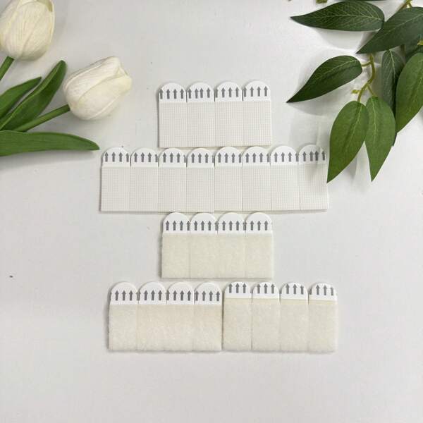 24pcs Heavy Duty Adhesive Strips - No Drilling Or Glue Needed, Removable Wall Hooks For Curtains, Frames, Shelves, Keys - Damage-Free Reusable Sticky Tape (24 Pack) - Ideal For Home, Office, Renters, Wall Hanging, Multipurpose Installation, No Drilling Required